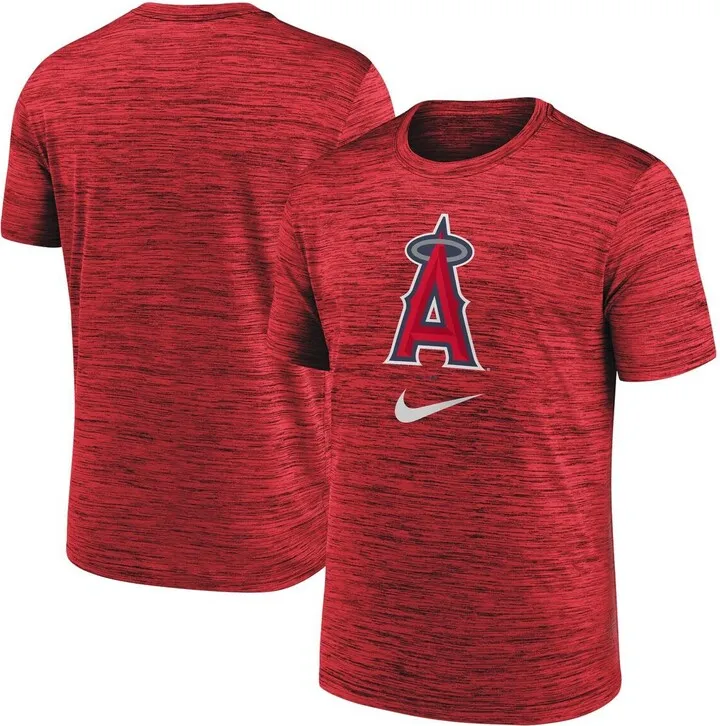 Men's Nike Red Los Angeles Angels Logo Velocity Performance T-shirt