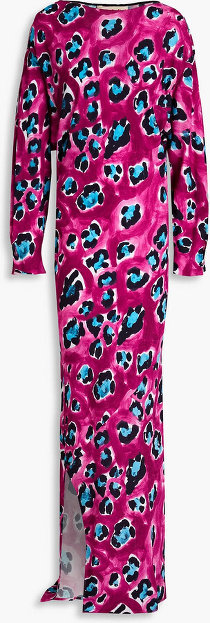 Leopard-print crepe maxi dress