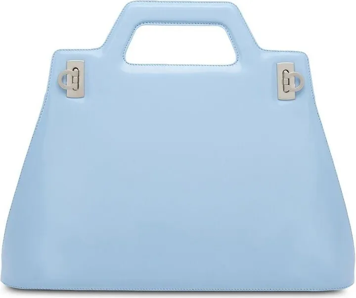 Top-Handle Leather Tote Bag