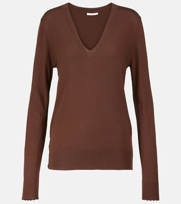 Wool V-neck sweater