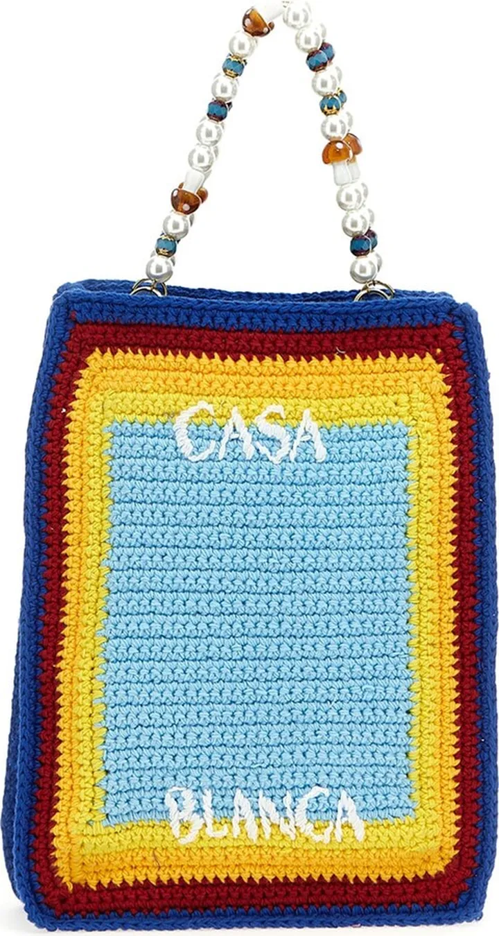 Logo Embroidery Crochet Shopping Bag