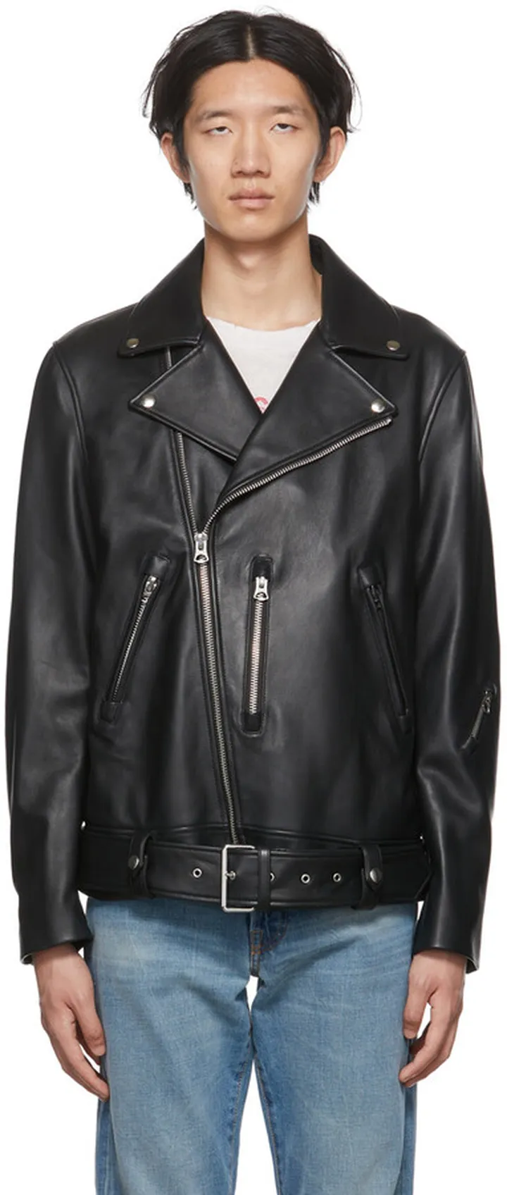 Acne Studios Black Zip Leather Jacket