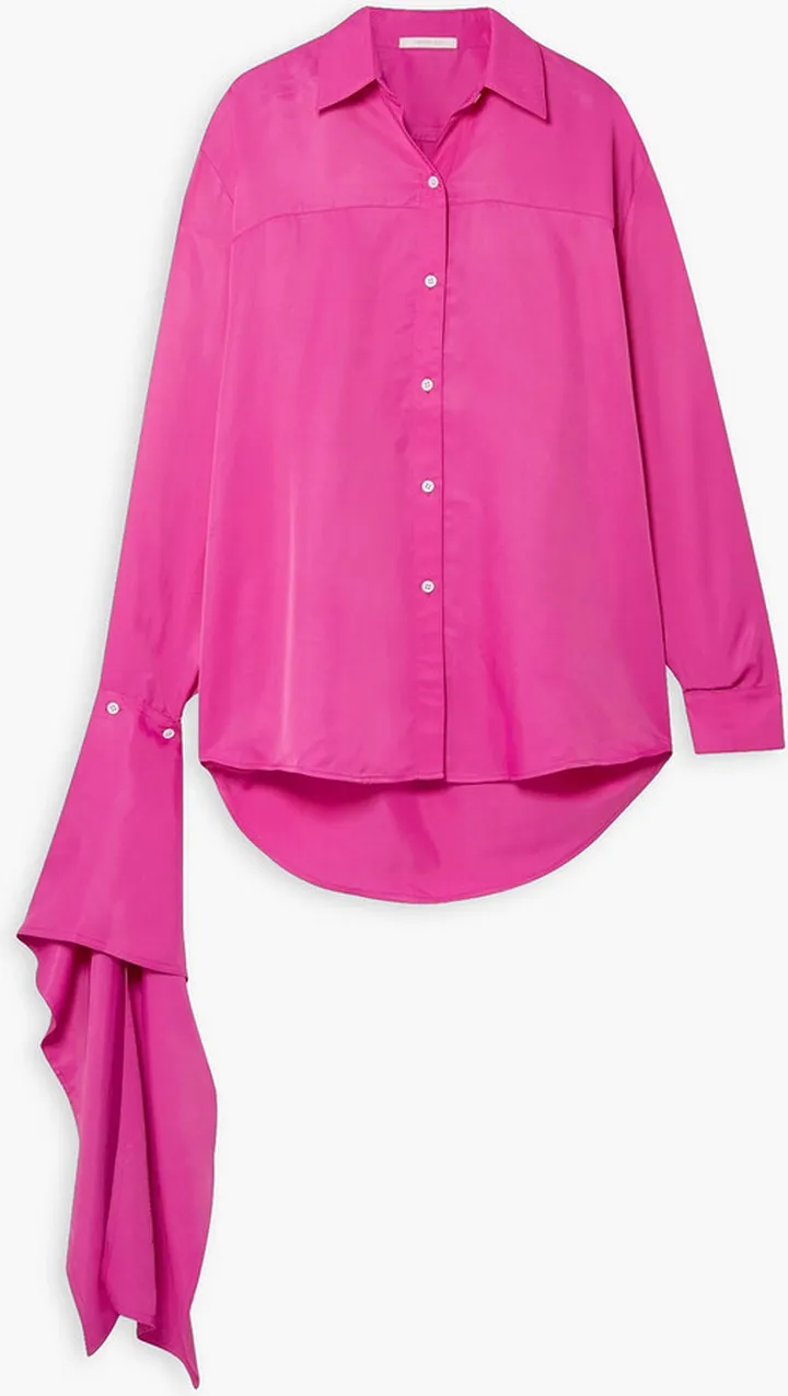 Draped satin shirt