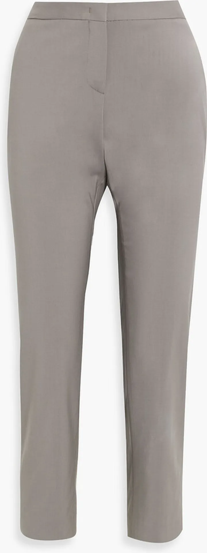 Cropped merino wool straight-leg pants