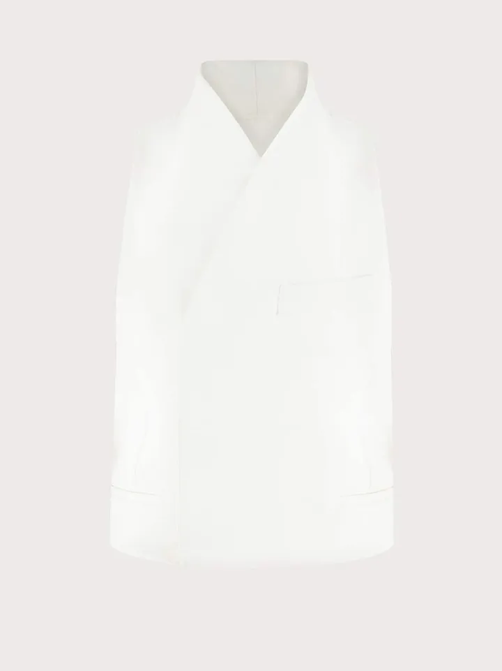 Ferragamo Men Double breasted slim fit waistcoat White