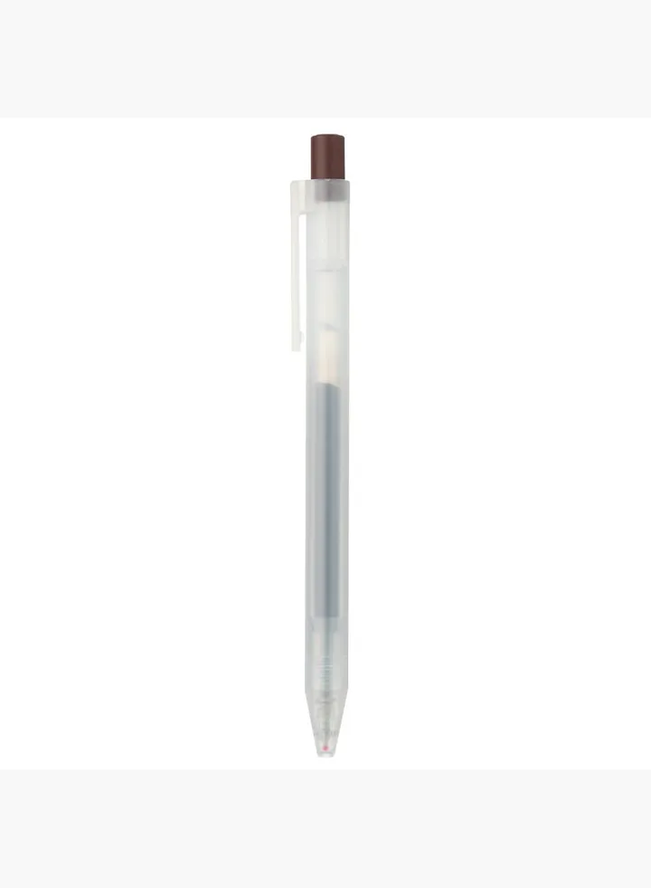 Gel Ink Knock Type Ballpoint Pen, 0.5 mm, Brown