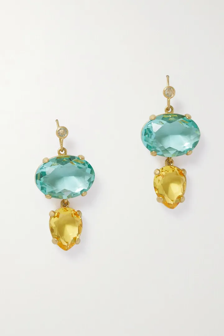 Roxanne Assoulin - The Little Jewel Gold-tone Crystal Earrings - Green