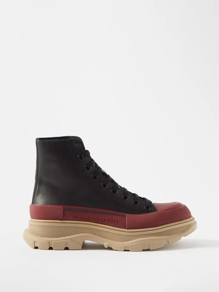 Tread Slick Chunky-sole Leather Boots