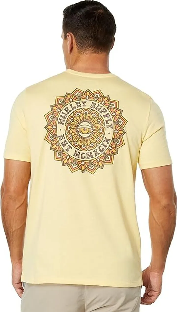 Hurley Explorer Mandala Short Sleeve Tee (Eggshell) Men's Clothing