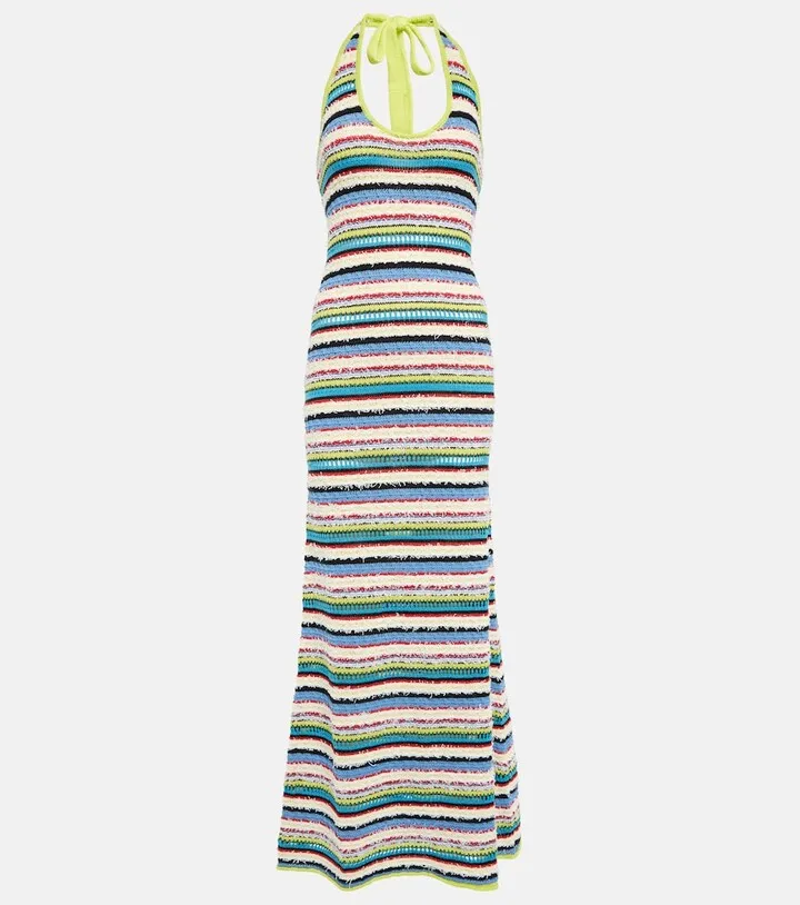 Annabella striped crochet maxi dress