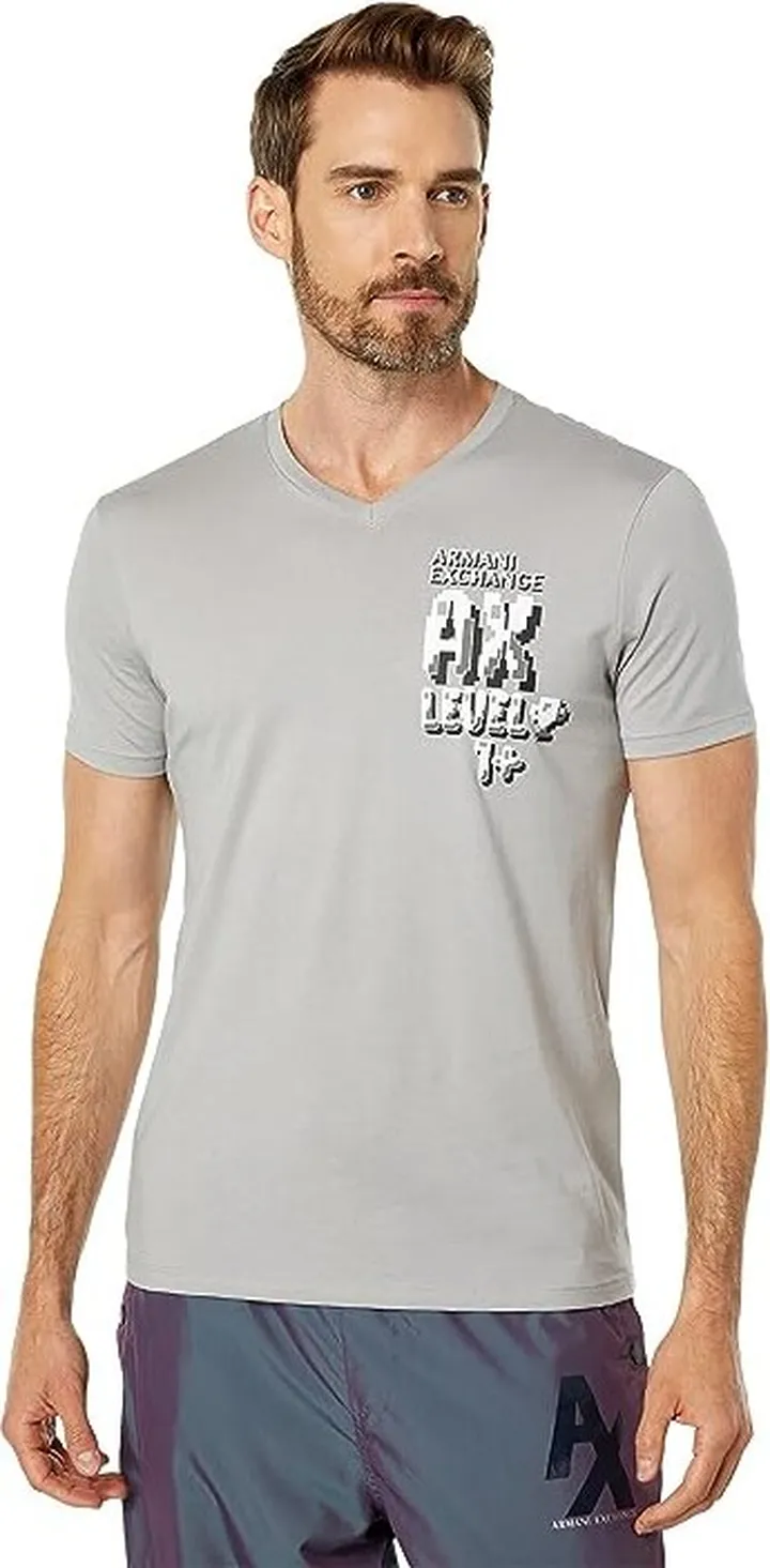Armani Exchange Pixel Gamer Logo T-Shirt (Alloy) Men's Clothing