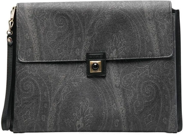 Crown Me paisley-print clutch