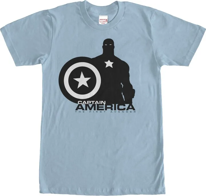Men's Marvel Captain America Avenger T-Shirt - Light Blue - Large