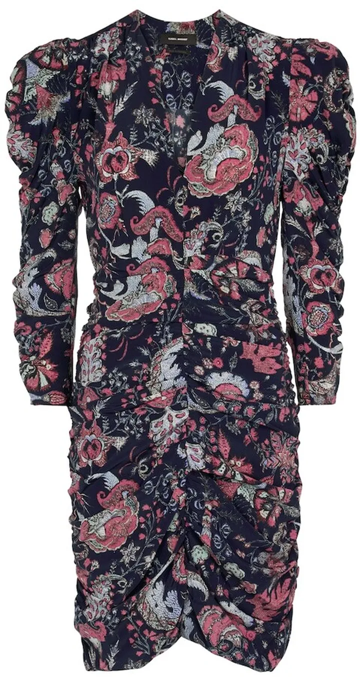 Celina floral stretch-silk minidress