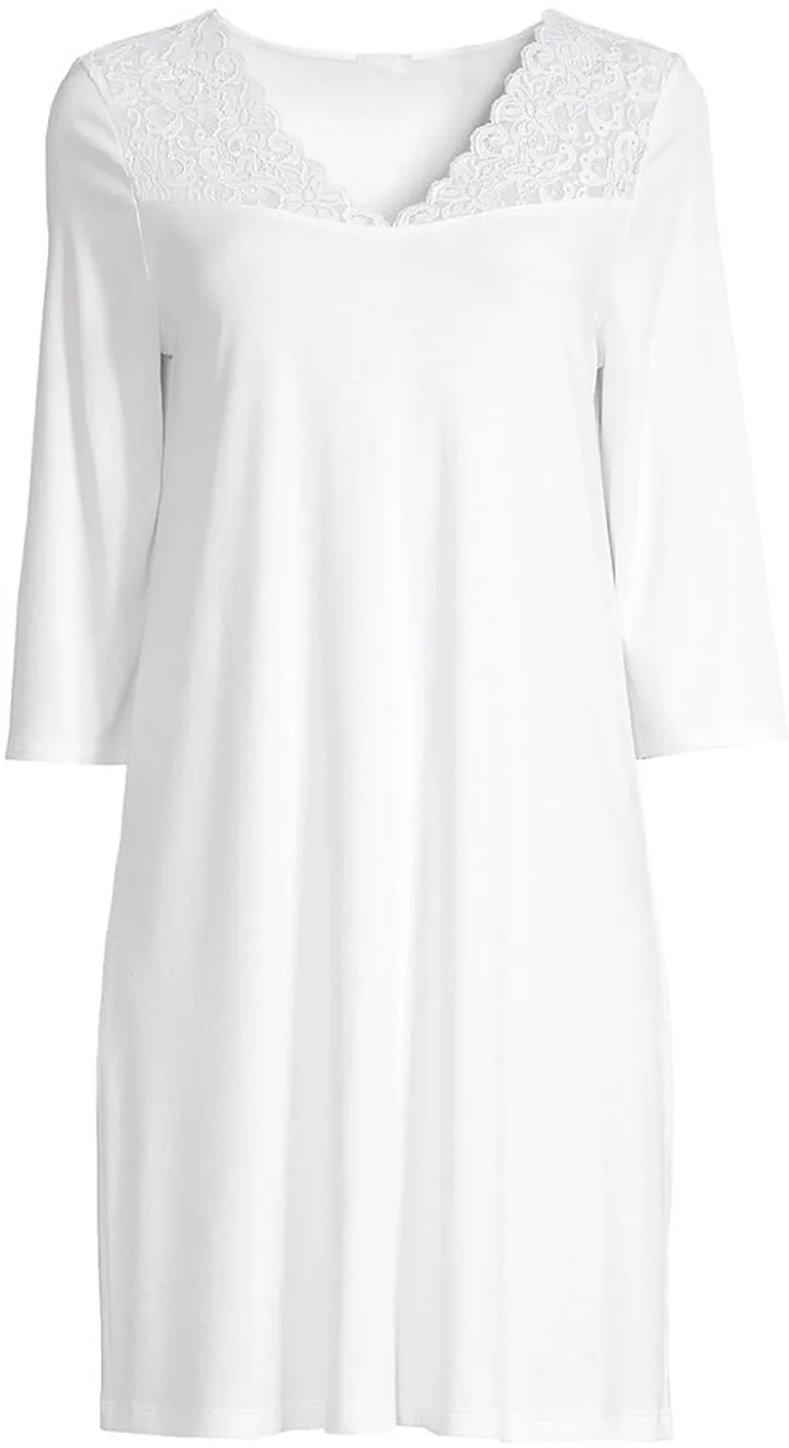 Moments Three-Quarter Lace Yoke Night Gown