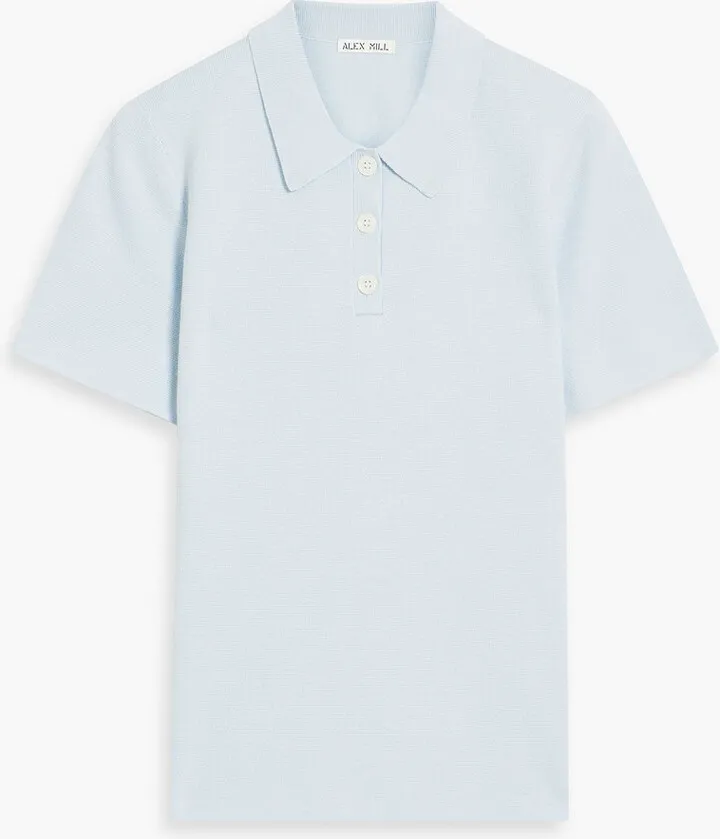 Carly cotton and cashmere-blend polo sweater
