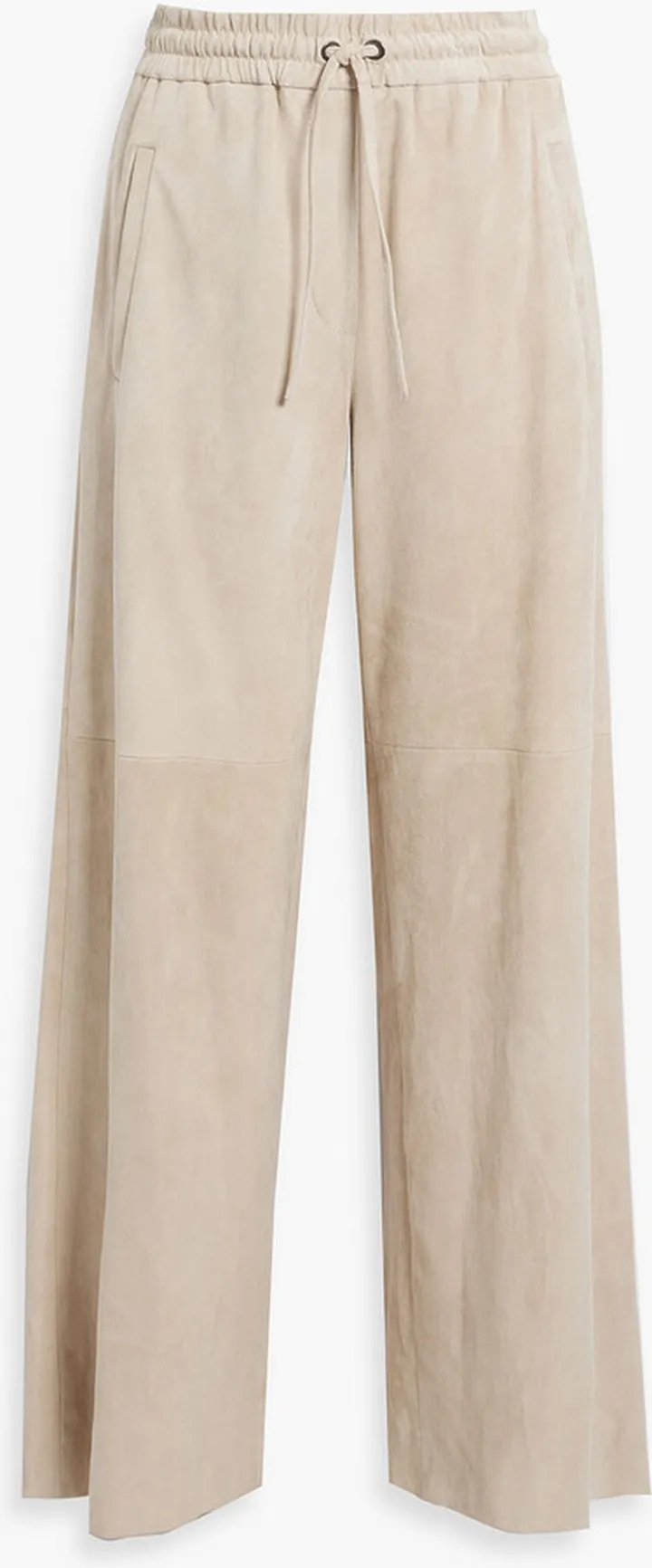 Suede wide-leg pants