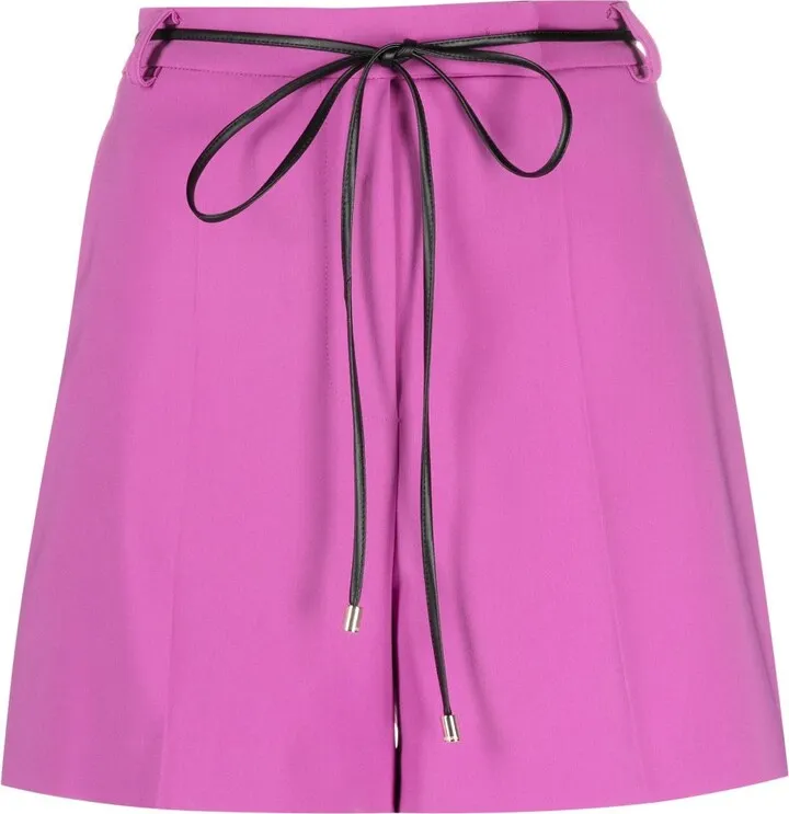High-Waisted Self-Tie Shorts