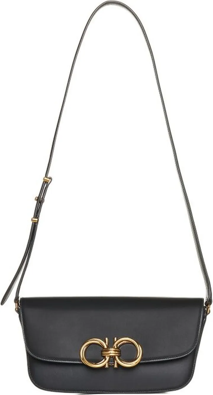 Salvatore Ferragamo Trapezio Logo Plaque Small Shoulder Bag