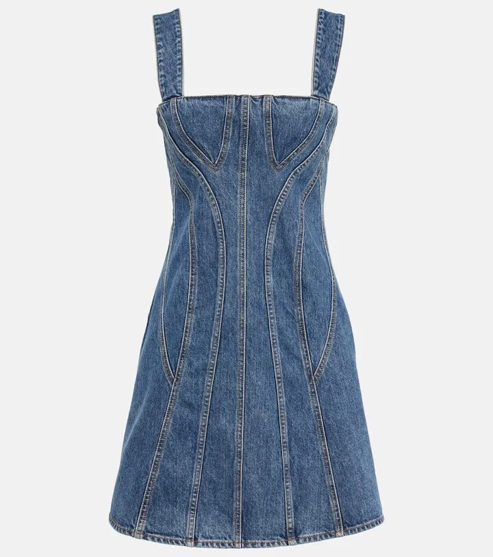 Bustier denim minidress