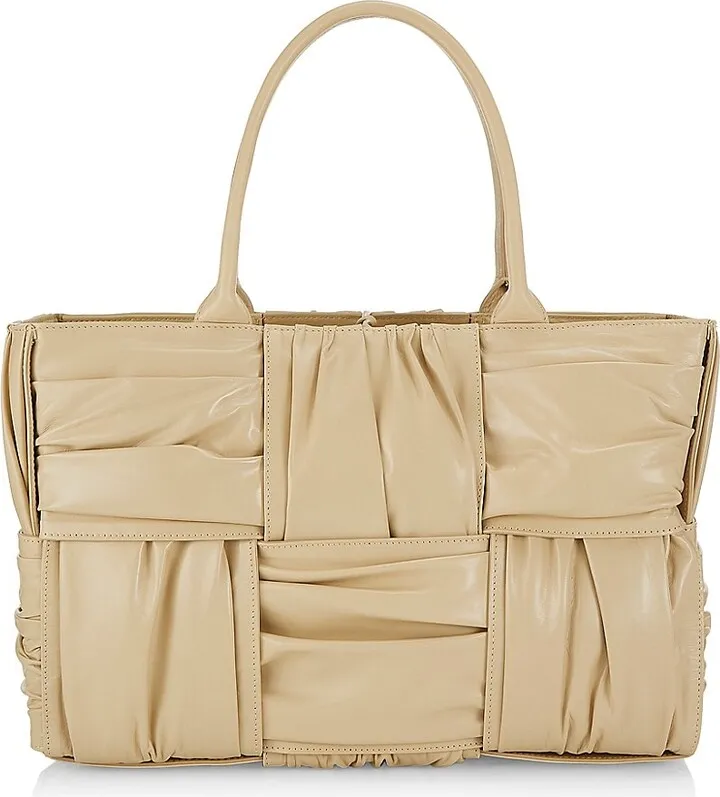 Medium Arco Ruched Leather Tote