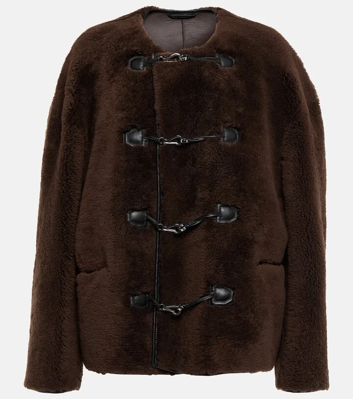 Teddy embellished shearling jacket