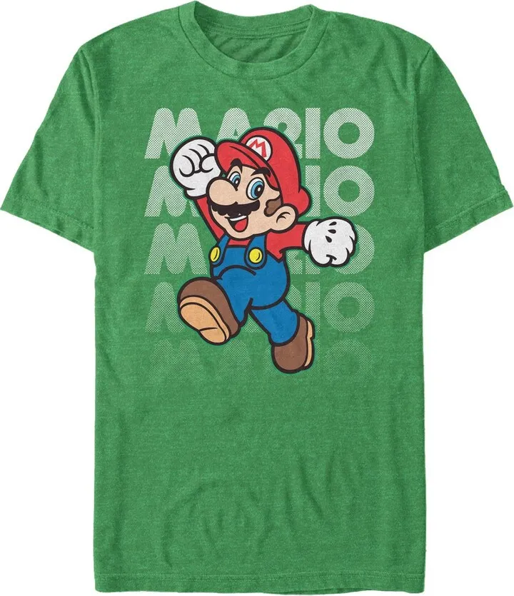 Men's Nintendo Super Mario Jump T-Shirt - Kelly Heather - Large