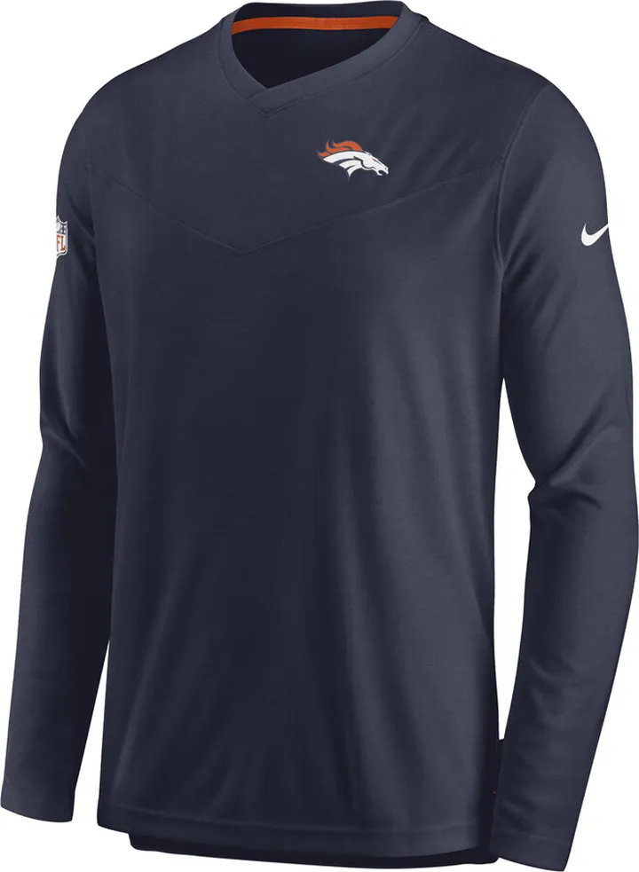 Nike Men's Dri-FIT Lockup Coach UV (NFL Denver Broncos) Long-Sleeve Top in Blue