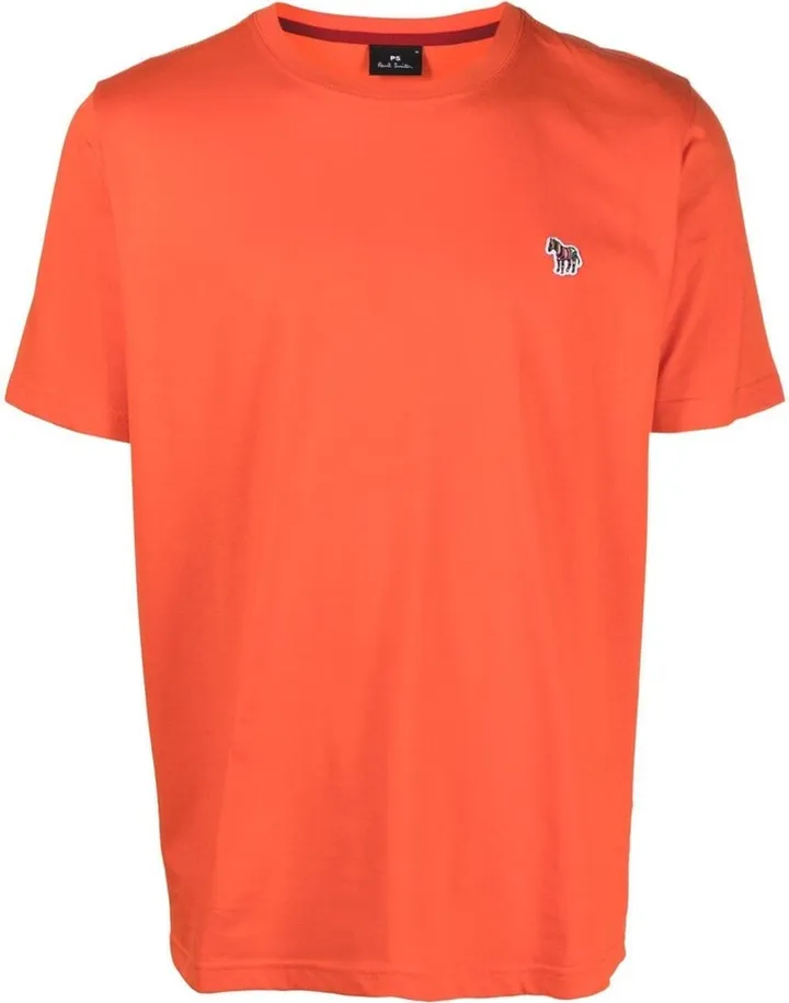 zebra-patch cotton T-shirt