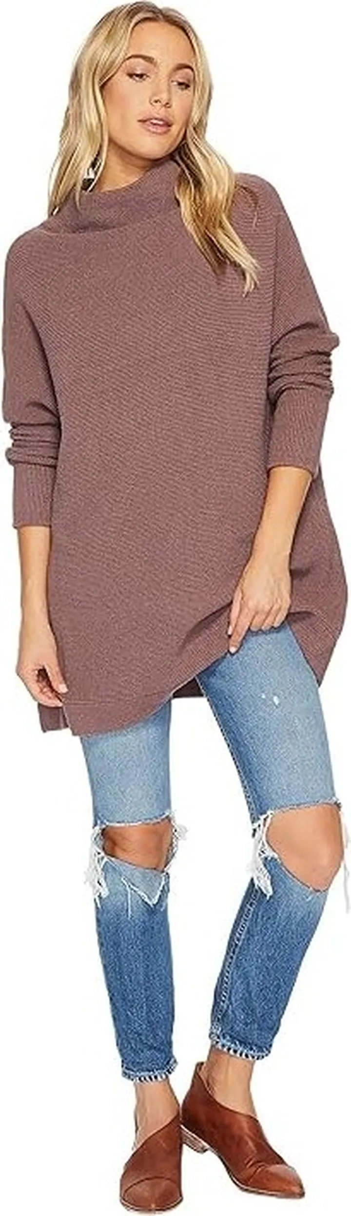 Free People Ottoman Slouchy Tunic (Taupe) Women's Blouse