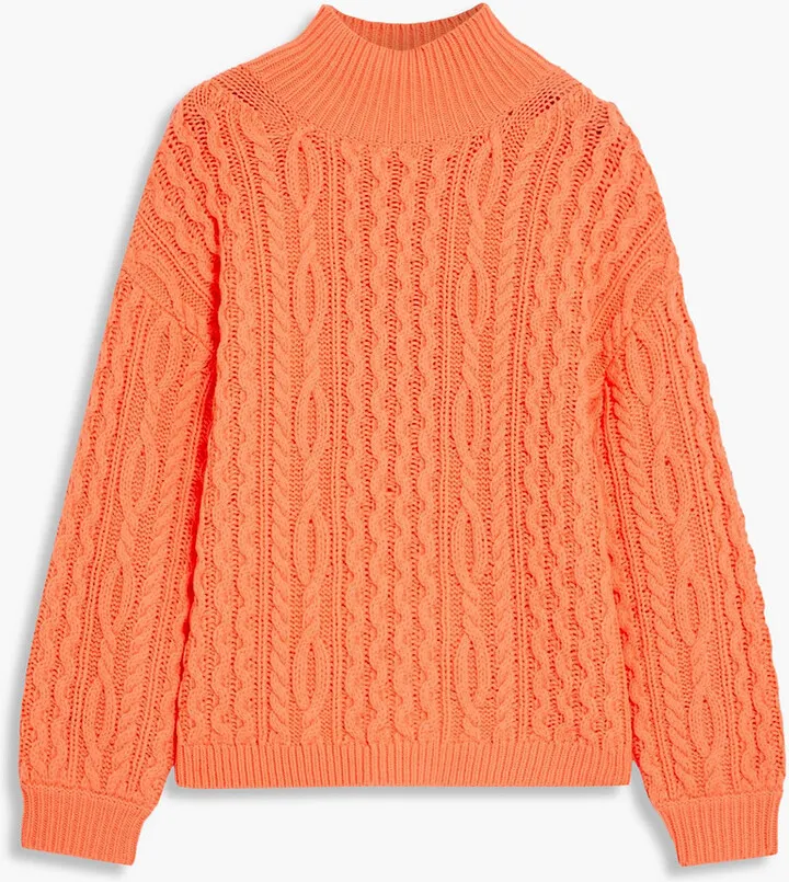 Kenny neon cable-knit wool-blend turtleneck sweater