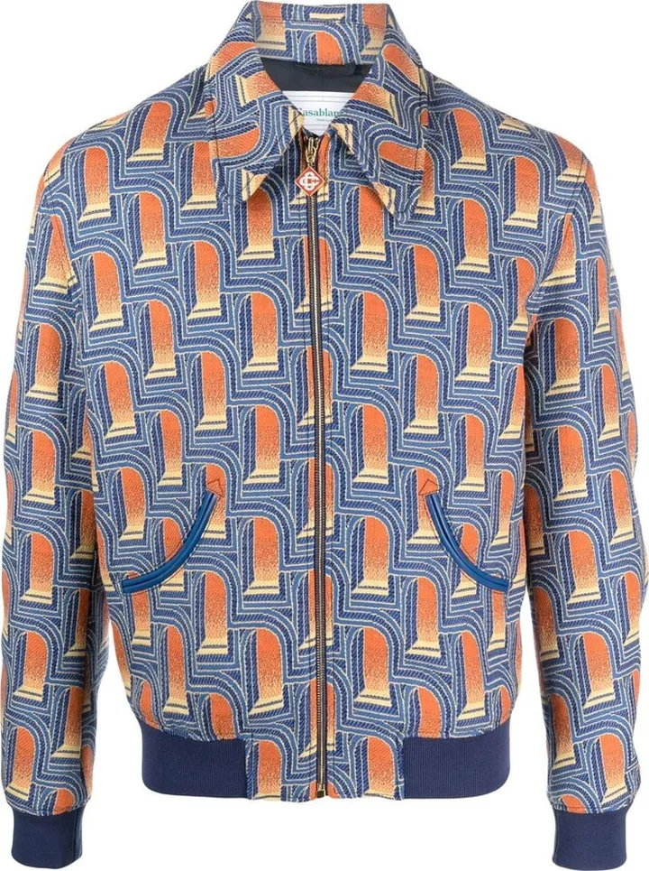 L'Arche De Nuit jacquard bomber jacket