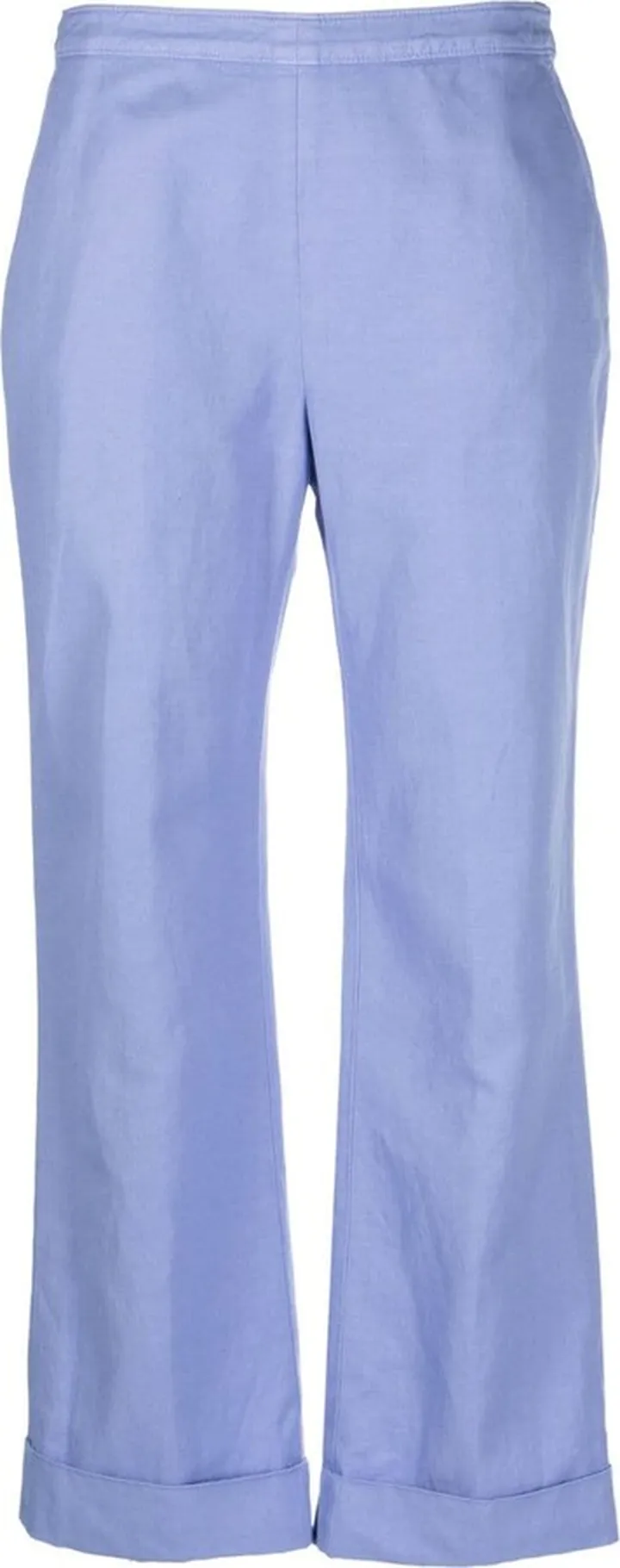 Turn-Up Hem Cropped Trousers