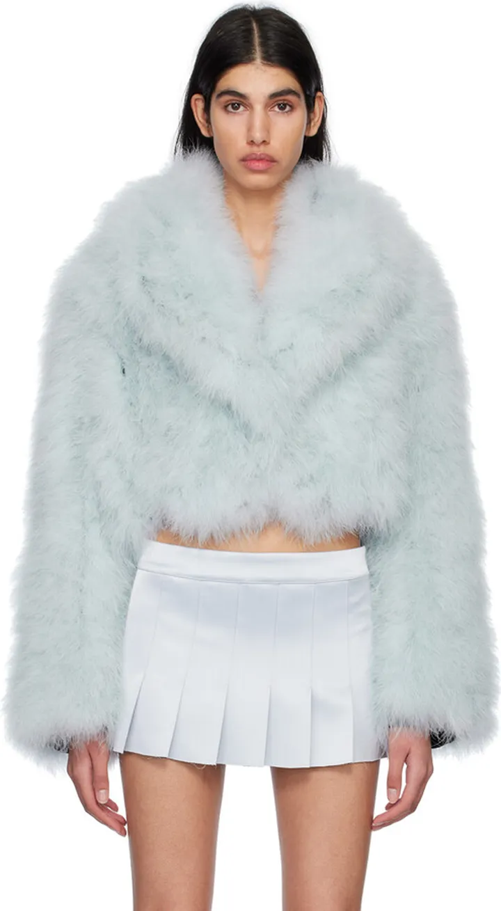 16Arlington Blue Circle Feather Coat