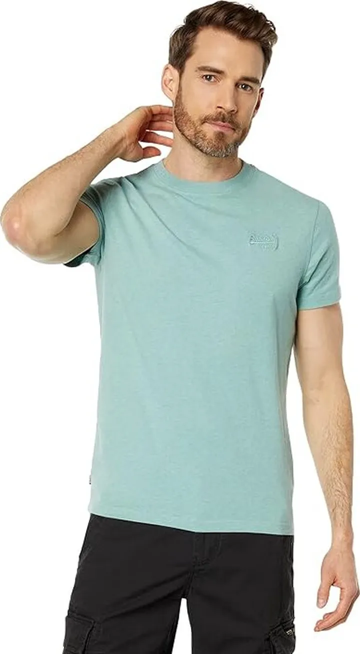 Superdry Essential Logo T-Shirt (Sage Marl) Men's Clothing