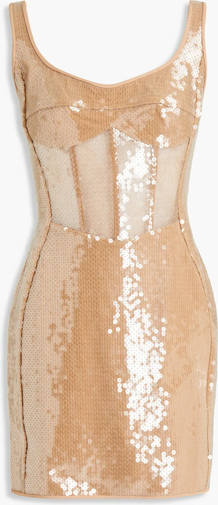 Sequined tulle mini dress