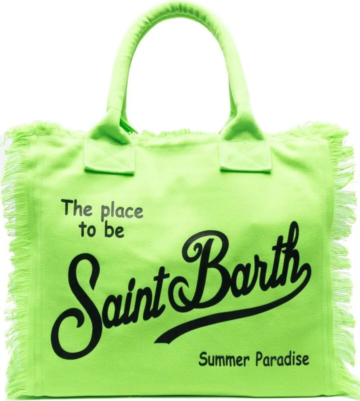 Vanity frayed-edge beach bag