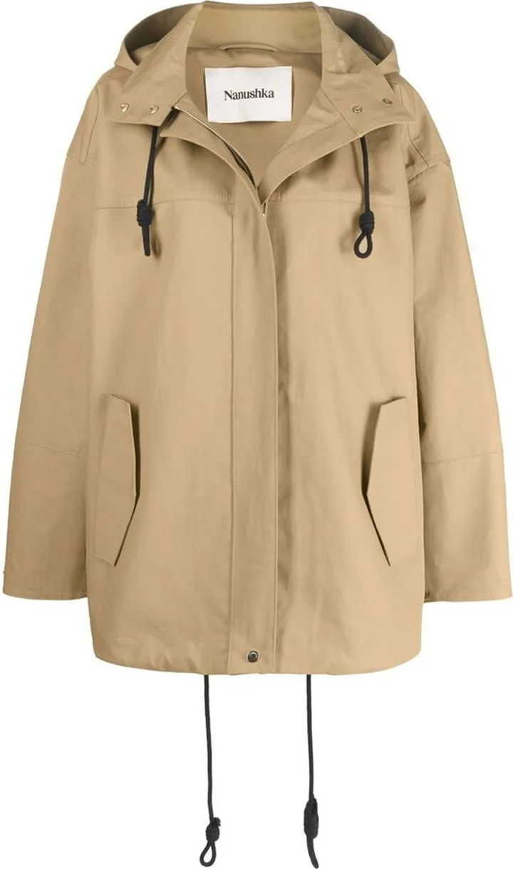 Oversized Drawstring-Hooded Jacket
