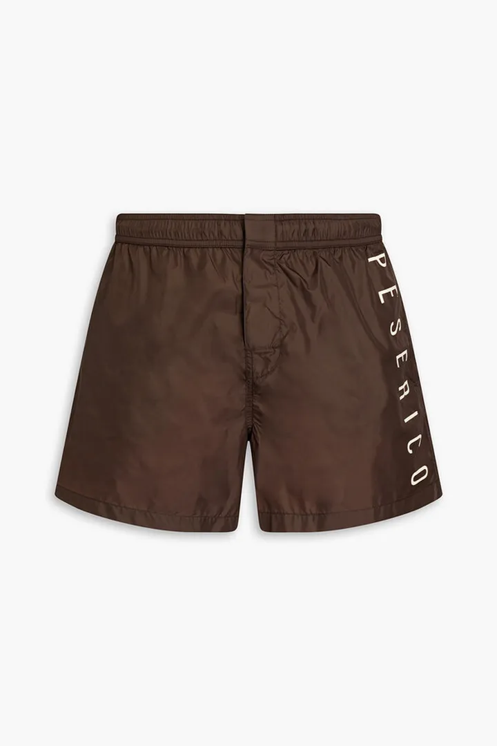Short-length logo-print swim shorts