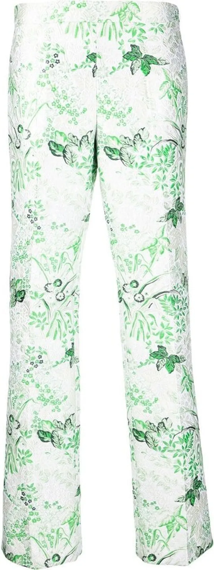 Leaf-Jacquard Straight Trousers