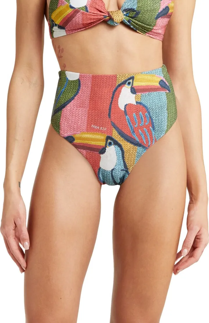 Wonderful Toucans High Waist Bikini Bottoms