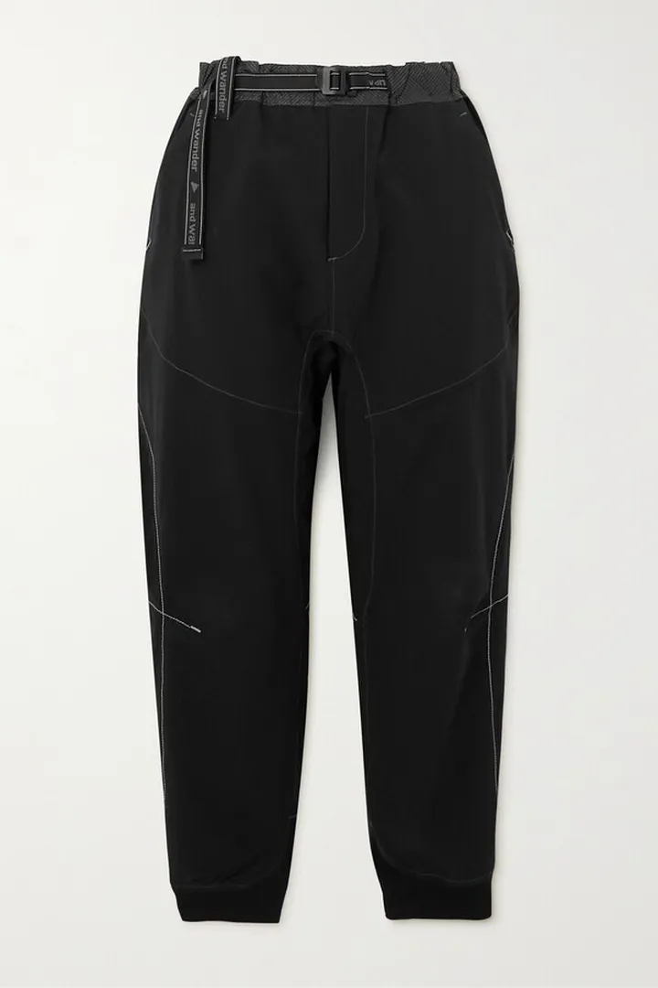 And Wander - Saruel Cropped Belted Tech-jersey Pants - Black