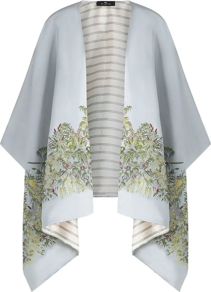 Embroidered Satin Cape