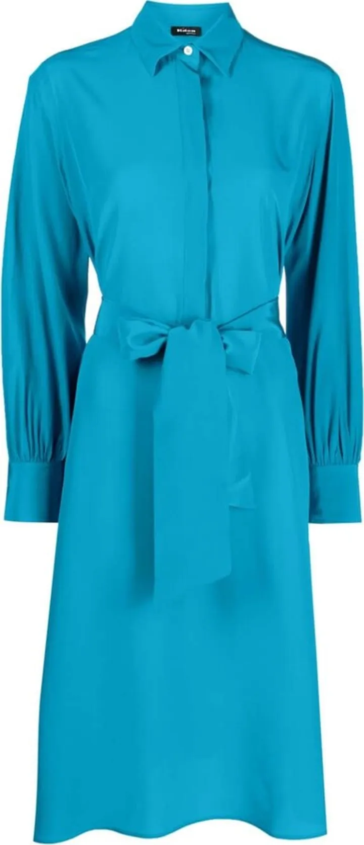 Pussy-Bow Silk Midi Dress