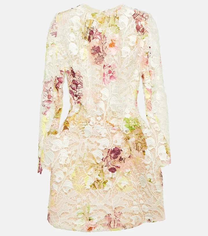 Lace and floral minidress