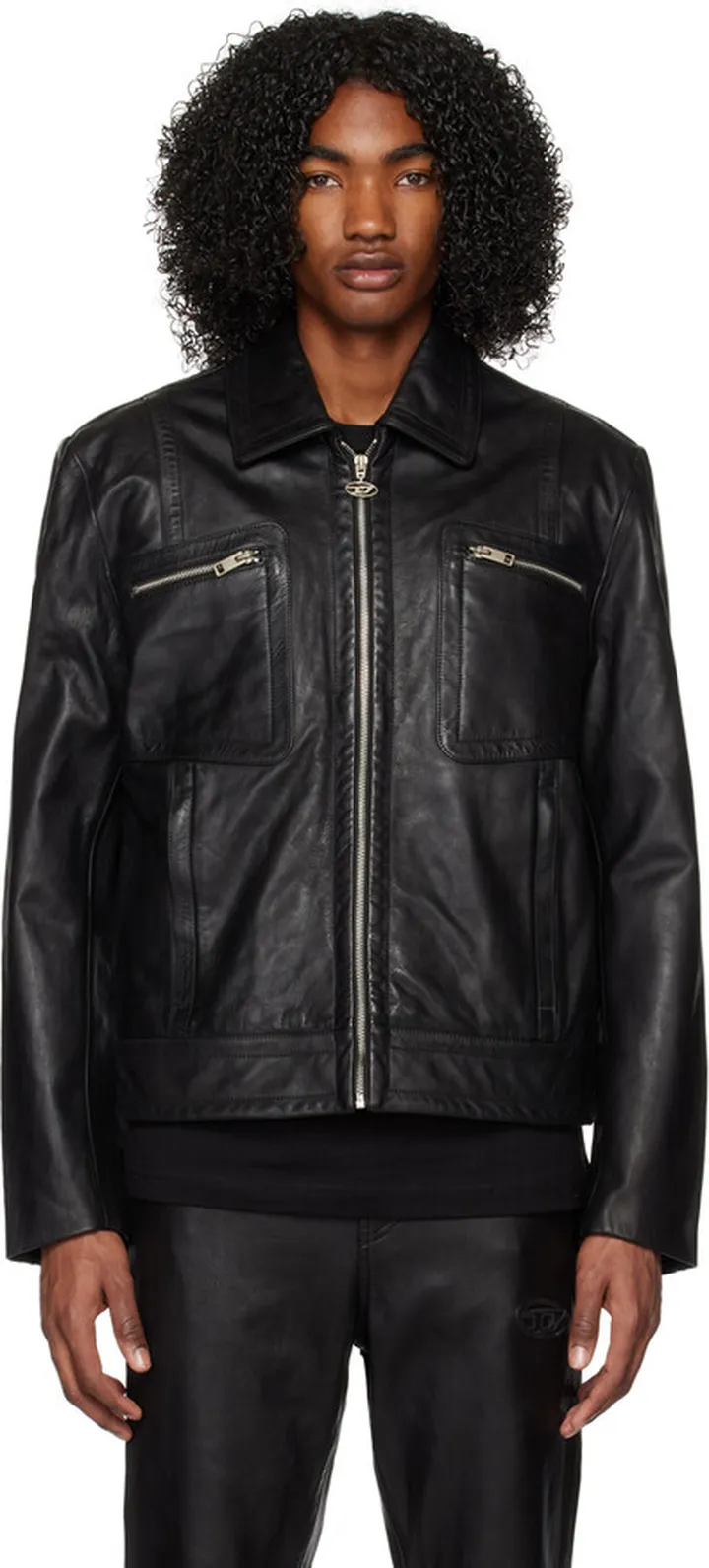 Diesel Black L-Cale Leather Jacket