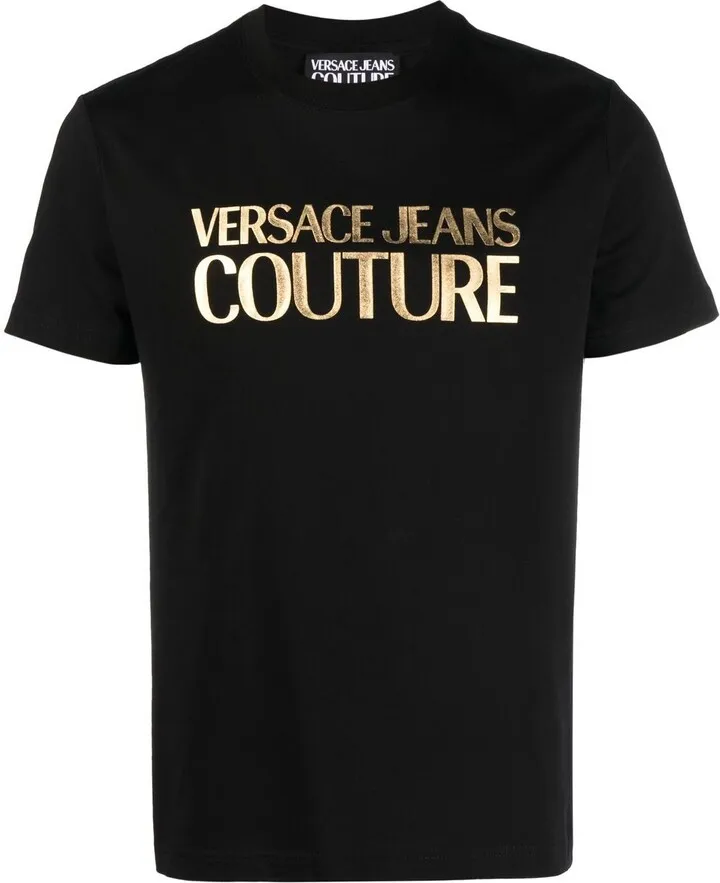 foil logo-print cotton T-shirt