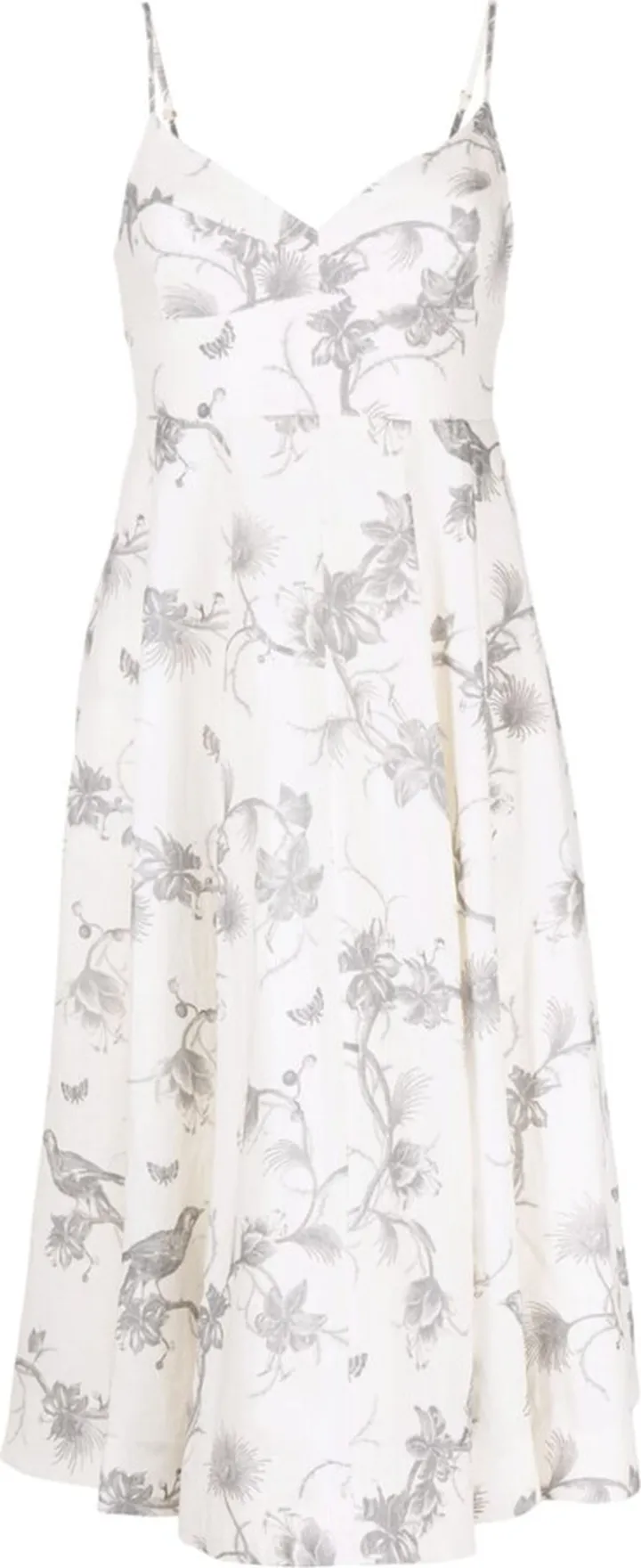 Picnic floral-print linen midi dress
