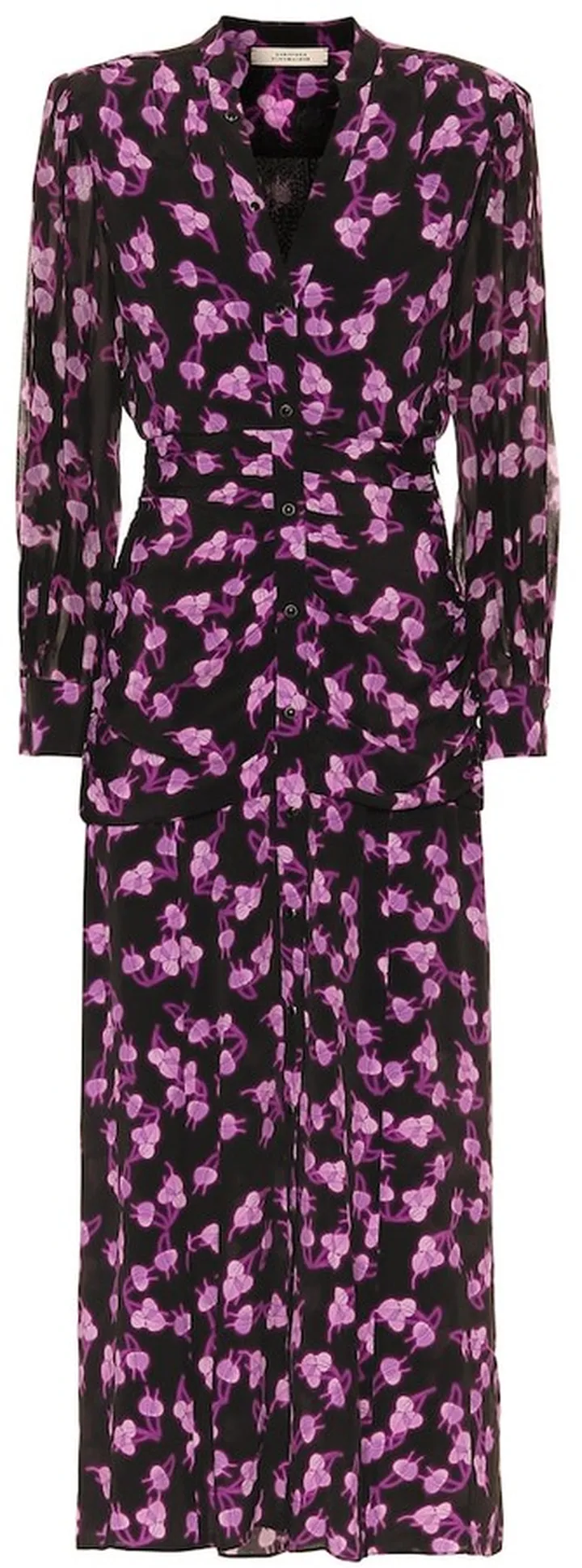 Radiant Leaves silk-blend midi dress