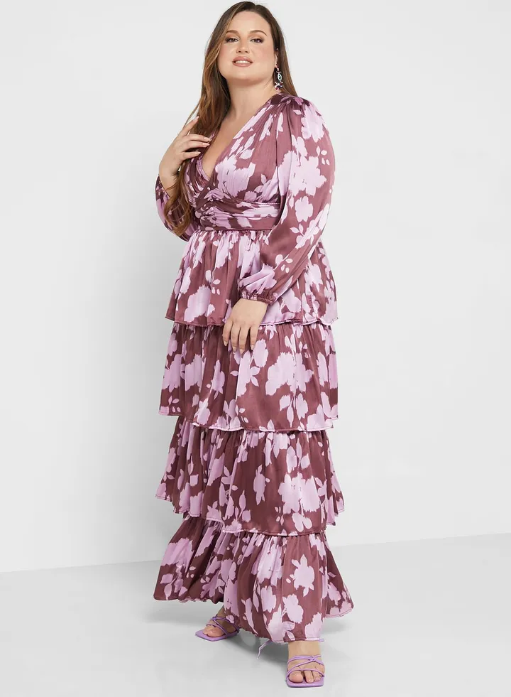 Floral Print Tiered Dress